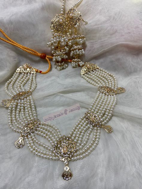 Hyderabadi Pearl Jewellery, Hyderabadi Jewelry Pearl, Bridal Jewellery Pakistani, Hyderabadi Jewellery, Fashion Jewelry Necklaces Gold, Hyderabadi Jewelry, Pearls Jewellery, Jadau Jewellery, Rajputi Jewellery