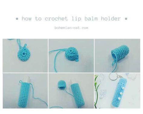 Crochet Lip Balm Holder Tutorial, Crochet Lip Balm Holder Pattern Free, Crochet Chapstick Holder Pattern Free, Crochet Chapstick Holder, Crochet Lip Balm Holder, Crochet Mobile Pouch, Crochet Pouch Pattern, Crochet Presents, Knit Loom