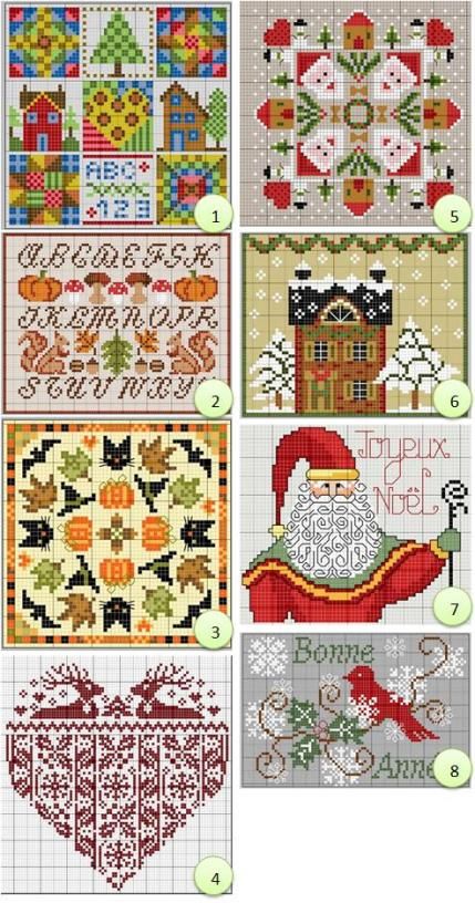 Free Seasonal Cross Stitch Designs Christmas Charts, Biscornu Cross Stitch, Eye Sight, Etiquette Vintage, Cross Stitch Freebies, Calendar Of Events, Cross Stitch Love, Color Guide, Christmas Patterns