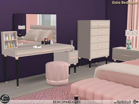 The Sims Resource - Gaia Bedroom Set - Part 3 Sims 4 Cc Parents Bedroom, Makeup Vanity Sims 4 Cc, Vanity Table Sims 4 Cc, Sims 4 Dresser Room Cc, Sims Vanity, Sims 4 Dressing Table, Sims 4 Cc Bedroom Furniture Ideas, Sims 4 Cc Rooms Bedrooms, Ts4 Cc Bedroom