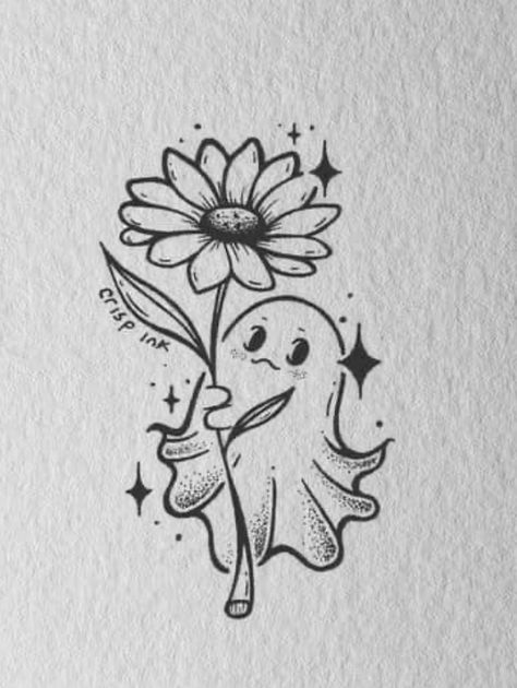 Gothic Tattoo Ideas, Ghost Doodle, Crisp Ink, Gothic Tattoos, Sunflower Tattoo Sleeve, Art Ghost, Pumpkin Tattoo, Ghost Drawing, Ghost Tattoo