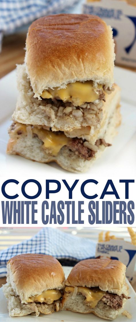 Harold And Kumar, White Castle Sliders, Pilsbury Recipes, Arbonne Recipes, Slider Sandwiches, Cheeseburger Sliders, Griddle Recipes, White Castle, Slider Recipes