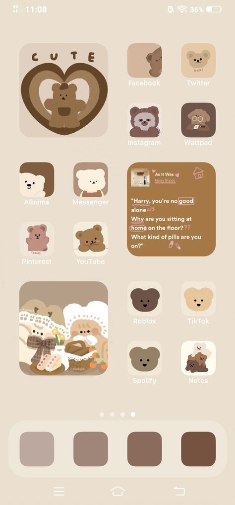 Aesthetic Bear Widget, Ios 16 Wallpaper Iphone Brown, Bear App Icon Brown, Cute Bear Homescreen, Bear Homescreen Layout, Teddy Bear Homescreen, Ios 16 Home Screen Ideas Brown, Bear Widget Icon, Cute Bear Widget