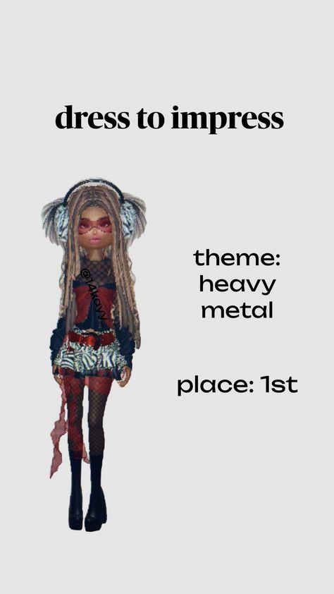 dress to impress theme heavy metal #heavymetal #dti #dresstoimpress #dresstoimpressroblox #themeheavymetal #dtitheme Mall Goth Dress, Horror Dress, Angel In Disguise, Enchanted Night, Divine Being, Harajuku Dress, Metal Dress, Eldritch Horror, Goth Dress