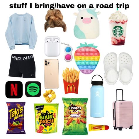 1 Hour Road Trip Essentials, Stuff To Take On A Road Trip, What To Bring On A Road Trip Aesthetic, What To Bring On A 2 Hour Road Trip, Thing To Bring On Road Trip, What To Bring On A 3 Hour Road Trip, Things To Bring On A Field Trip, What To Bring On A Road Trip For Teens, Things For A Road Trip