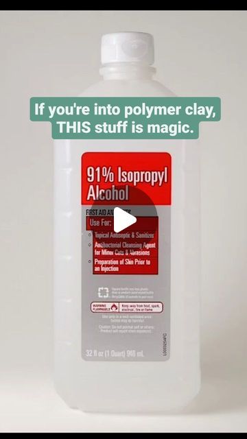 Ginger Davis Allman on Instagram: "Soap and water does not work well to clean polymer clay and the associated dyes, pigments, and substances that we use in our art.  What does work, though, is rubbing alcohol. It's also known as isopropyl alcohol or ispropanol.  No, this isn't the kind you drink.   Rubbing alcohol dissolves polymer clay, alcohol inks, paint, varnish (even dried varnish), liquid clay, and even uncured resin. It's an excellent solvent and it works VERY well as an all-purpose cleaning agent for your polymer clay tools and work surface.  It also works wonders for smoothing fingerprints or removing lint from your UNBAKED polymer clay creations.  Alcohol won't ruin your manicure or dissolve your tools. (Always use the least aggressive solvent for your needs!!)  In the US, this a Painting With Rubbing Alcohol, Polymer Clay Varnish, Smoothing Polymer Clay, How To Dry Polymer Clay, Liquid Polymer Clay, Polymer Clay Painting, Liquid Clay, Isopropyl Alcohol, Cleaning Agent