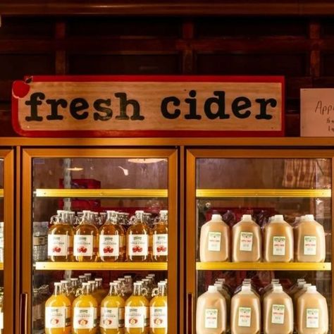 The Apple Barn & Cider Mill on Instagram: "As a working apple farm, we stock our general store with all kinds of products made right here: a variety of apples, fresh-squeezed cider, candied apples, fritters, and everything in between. Come have a taste! #TheAppleBarn #TheAppleBarnAndCiderMIll #AppleBarn #SeviervilleTN #CiderMill #GeneralStore" Apple Fritters Aesthetic, Cider Mill Aesthetic, Apple Cider Aesthetic, Cider Aesthetic, Candied Apples, Mums In Pumpkins, Cider Mill, Boiled Peanuts, Boars Head