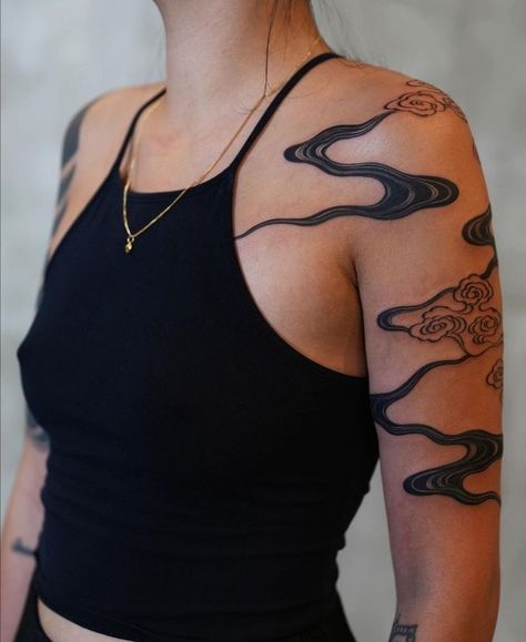 Tattoos For Black Skin, Arm Band Tattoo, Black Ink Tattoos, Elegant Tattoos, Abstract Tattoo, Dope Tattoos, Simplistic Tattoos, Creative Tattoos, Pretty Tattoos