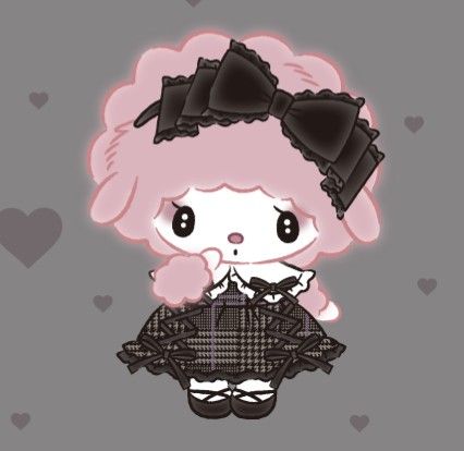 Gothic My Melody, Goth My Melody, Girly Artwork, Sanrio Icons, My Sweet Piano, Charmmy Kitty, Jirai Kei, Sailor Moon Aesthetic, Hello Kitty Art