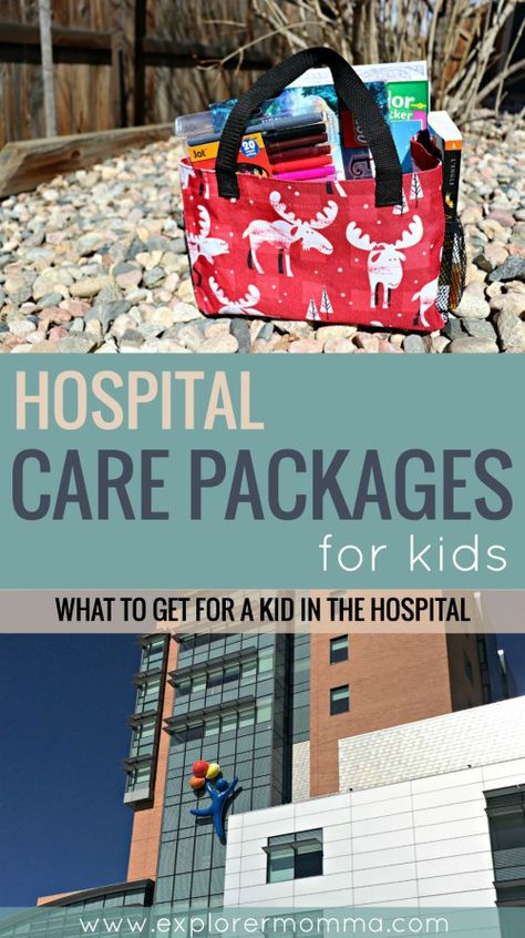 Are you struggling with what to get a kid in the hospital? When you visit take an awesome hospital care package for kids! Gift ideas for a sick kid or a kid in the hospital. #hospital #carepackage #giftsforkids #kidsactivities #explorermomma Hospital Care Packages, Hospital Gift Baskets, Kids Surgery, Hospital Care Package, Kids Care Package, Surgery Care Package, Get Well Baskets, Chemo Care Package, Care Basket