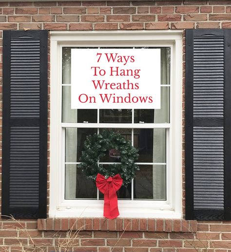 how to hang a wreath on a window | colonial house with wreaths How To Hang Wreaths On Windows, Wreaths On Windows, Christmas Wreaths For Windows, Outdoor Christmas Wreaths, Window Wreath, Christmas House Lights, Christmas Window Decorations, Outdoor Wreaths, Golden Gate Park