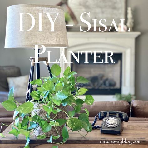 DIY – Sisal Planter – Nature Way Tropical Colonial Decor, Tropical Colonial, Colonial Decor, Sisal Rope, Decor Themes, Plastic Container, Winter Home Decor, Nature Crafts, Paper Straws