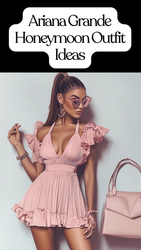 Ariana Grande-inspired honeymoon outfit with chic dresses and stylish airport looks for a confident and effortless fashion. Honeymoon Dress To Impress, Honeymoon Outfit Ideas, Honeymoon Wardrobe, Honeymoon Dress, Timeless Outfits, Honeymoon Outfits, Effortless Fashion, Romantic Getaway, Chic Dresses