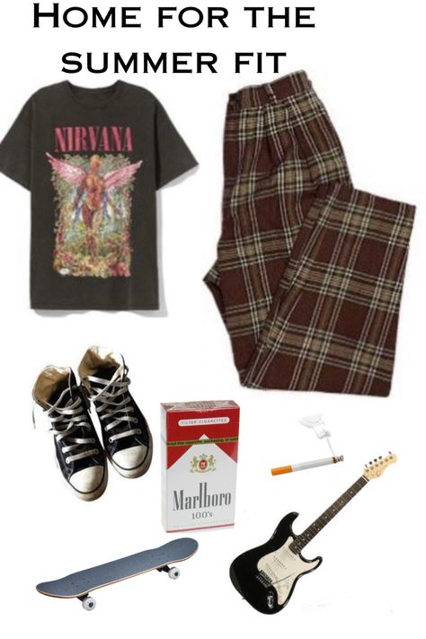 Grunge Summer Outfits Masc, Stoners Aesthetic Outfits, Midwest Emo Summer Outfits, Midwest Emo Sweater, Midwest Emo Aesthetic Clothes, Summer Trans Masc Outfits, Mid West Emo Outfits, Indie Goth Outfits, Trans Masc Outfits Summer