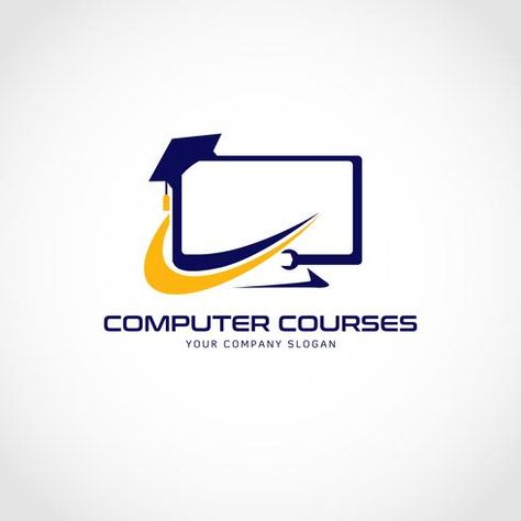 Computer Courses Logo Computer Icon Design, Computer Company Logo, Computer Logo Design Ideas, Computer Logo Design, Laptop Logo, Electronics Logo Design, Call Logo, Computer Course, Computer Logo