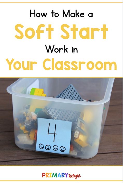 Soft Start Activities Upper Elementary, Soft Start Upper Elementary, Classroom Decor Crafts, Busy Bins, Kindergarten First Week, Kindergarten Organization, Grade Three, Kindergarten Morning Work, Teaching Classroom Management