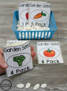 Seed Counting Preschool, Preschool Farm Theme, Counting Preschool, Farm Activities Preschool, Preschool Farm, Farm Theme Preschool, Preschool Garden, Activity For Preschool, Plant Activities