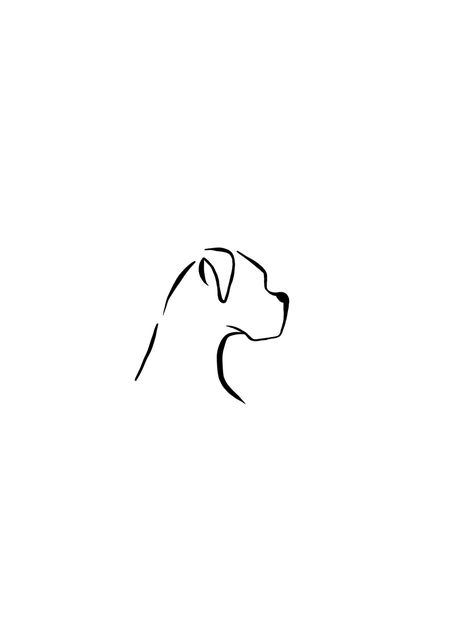 Boxer Outline Drawing, Boxer Line Tattoo, Boxer Dog Ear Tattoo, Boxer Dog Tattoo Ideas Simple, Dog Tattoo Boxer, Small Boxer Dog Tattoos, Boxer Dog Silhouette Tattoo, Dog Boxer Tattoo, Boxer Silhouette Tattoo