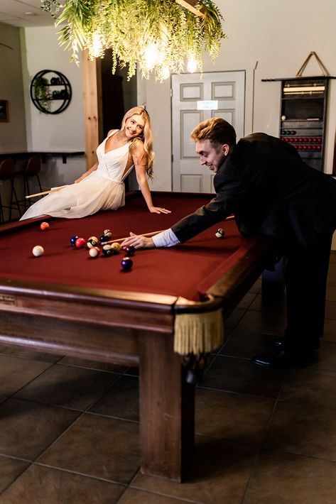 The games room is one of our getting ready spaces at the lodge. The perfect place to relax before the big day, complete with a pool table, tv, comfortable couches and even a piano and guitar. With plenty of space for everyone to get ready, the games room provides a stress free environment!

Photos: @esthermoermanphoto
Models: @sophotero & @olivercosto

#weddingvenue #wedding #bridetobe #weddingplanning #mountainview #vancouver Pool Table Wedding Photos, Pool Table Couple Photoshoot, Pool Table Wedding, Pool Table Photoshoot, Bar Pool Table, Arcade Photoshoot, Piano And Guitar, Grooms Room, Pose Prewedding