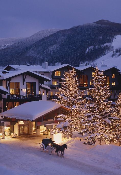 The Lodge At Vail - Vail, CO, United States Cosy Christmas, Christmas Feeling, Winter Wallpaper, Christmas Wonderland, Winter Scenery, Foto Vintage, Winter Pictures, Christmas Scenes, Winter Aesthetic