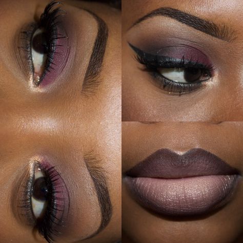 Neutral fall smokey eye with ombré lip  Instagram: Jamiiiiiiiie 8 i's Fall Smokey Eye, Full Lips Makeup, Lips Liner, Ombré Lip, Glossy Lips Makeup, Lip Combos, Lipstick For Dark Skin, Lip Color Makeup, Makeup For Black Skin