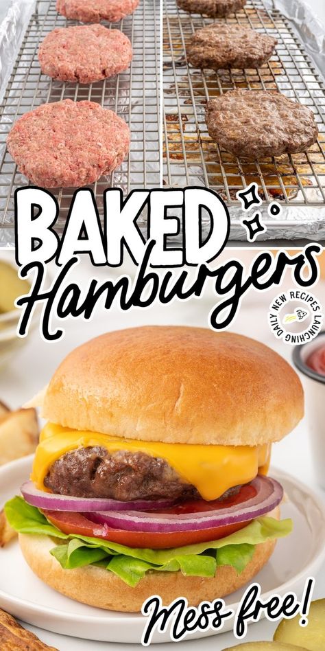 Baked Hamburgers How Long To Bake Hamburger Patties In Oven, Oven Baked Hamburgers And Onions, Baking Hamburgers In Oven, Baked Hamburger Patties Oven, Cook Hamburgers In Oven, Baked Hamburger Patties, Hamburgers In The Oven, Oven Hamburgers, Oven Baked Burgers