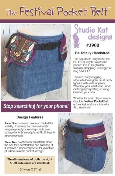 Patterns Archives - Studio Kat Designs Festival Belt, Work Belt, Sew Ins, Utility Belt, Aprons Patterns, Belt Pouch, Pocket Pattern, Bag Patterns To Sew, Pocket Belt