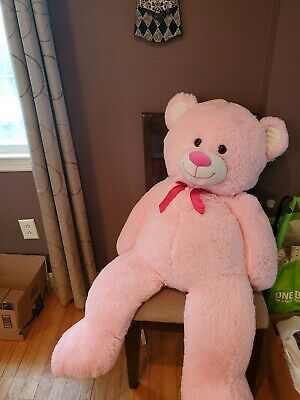 Teddy Bear Giant Big Stuffed Animal Pink Plush Soft Toy HUGE Cuddly... Big Tady Bear, Pink Stuffed Bear, Giant Pink Teddy Bear, Big Stuffed Animals Aesthetic, Huge Teddy Bear In Room, Pink Stuff Toy, Giant Teddy Bear Aesthetic, Big Teddy Bear In Bedroom, Big Teddy Bear Valentines Day