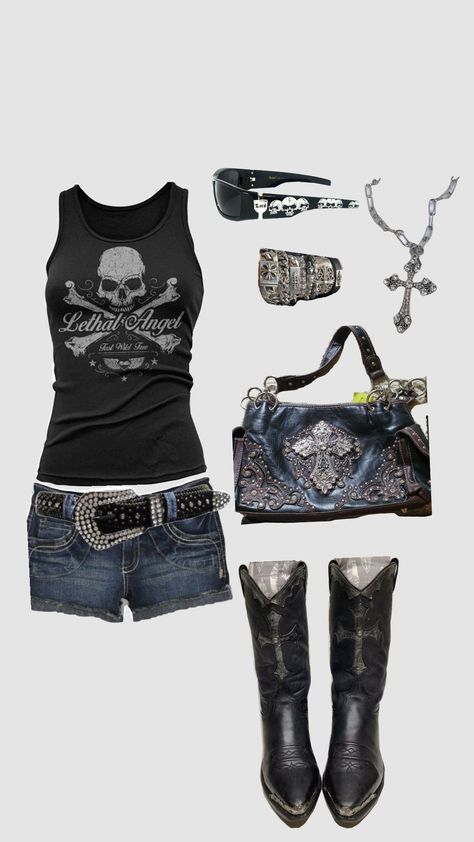 y2k grunge fit casual fit Grunge Early 2000s Fashion, Grunge Outfit Y2k, Grunge 90s Aesthetic Outfits, Studded Belt Outfit Emo, Thirteen Wardrobe, Alt Outfits Ideas, 2000s Outfits Grunge, Grunge Outfits 2000s, Slipknot Concert Outfit