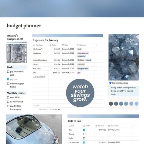 Notion Template - Digital Budget Planner Dash Budget Tracker Notion Template, Aesthetic Expense Tracker, Notion Template Ideas Budget, Finance Notion Aesthetic, Notion Savings Tracker, Notion Template Ideas Finance, Notion Finance Template Aesthetic, Notion Spending Tracker, Notion Expenses Tracker