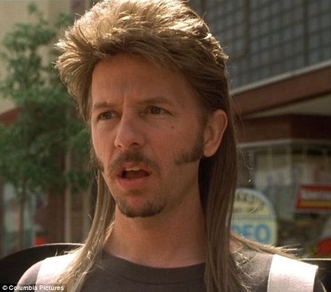 The original: David is shown in character in a still from the original 2001… David Spade, Hulk Character, Joe Dirt, Kinds Of Haircut, Mullet Haircut, Young Money, Hairstyle Names, Bad Haircut, The Joe