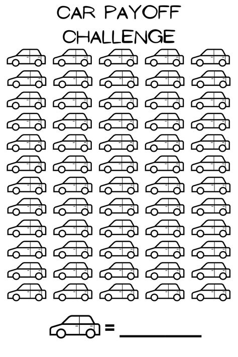 "DIGITAL versions of the Car Payoff Savings Challenge. There are two different formats included: one  that is big and takes up the whole page to use for digital planners or budget books and second version where you can print and cut out mini ones to be used in physical budget binders. You get to determine the dollar amount that each image represents to help you reach your overall savings goal! If you are having trouble with formatting/getting cut off while printing, change settings to \"FIT TO S Car Savings Challenge, Budget Books, Car Saving, Savings Goal, Emergency Savings, Cash Budget Envelopes, Saving Challenges, Saving Plan, Saving Strategies