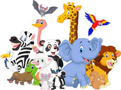 Discover thousands of Premium vectors availables in AI and EPS formats. Download whatever, cancel whenever. Wild Animals Drawing, Animals Background, Wild Animals Photography, Cartoon Cartoon, Animal Crafts For Kids, Animal Groups, Animal Activities, Cute Monkey