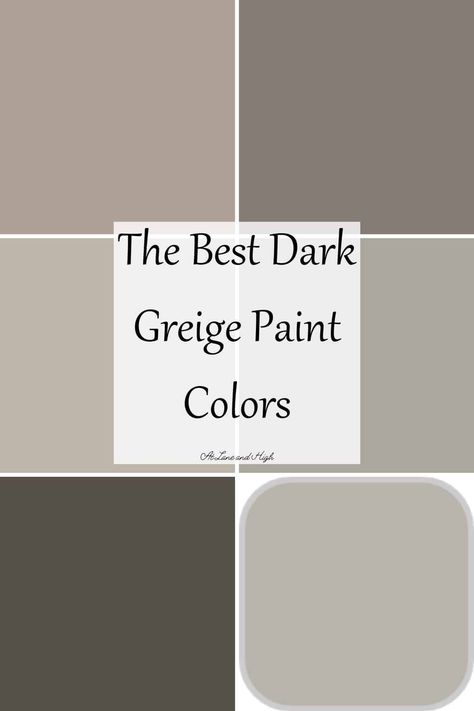 We talk a lot about paint colors here and today we are dipping our toes into the waters of dark greige paint colors! Taupe Beige Paint Colors, Dark Greige Exterior House Colors, Dark Neutral Paint Colors, Homberg Grey, Dark Taupe Paint Colors, Dark Taupe Paint, Dark Greige Paint Colors, Best Taupe Paint Color, Paint Colors Greige