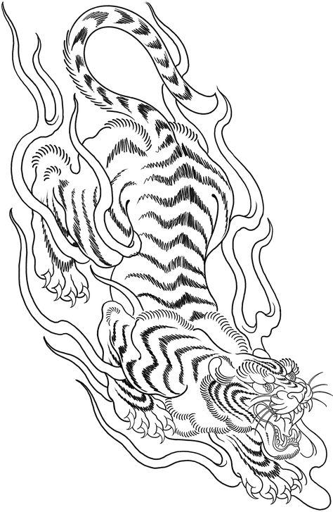 Tattooing 101 | Artist Accelerator Korean Tiger Tattoo, Japanese Tiger Art, Korean Tiger, Traditional Tiger Tattoo, Japanese Tiger Tattoo, Worst Tattoos, Japanese Tiger, Tiger Tattoo Design, Japan Tattoo Design