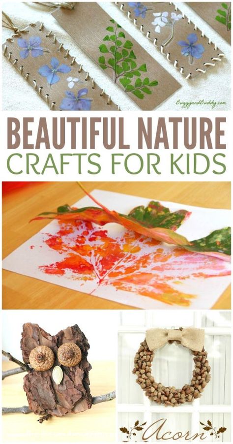 30+ Beautiful Nature Crafts You Can Make With Kids | You'll love these crafting ideas using easy to find natural materials. These are great to make as a family activity! Kids Pages, Kids Learning Activities, Crafts For Kids To Make, Nature Kids, Camping Crafts, Fall Kids, Nature Crafts, Craft Activities For Kids, Toddler Crafts