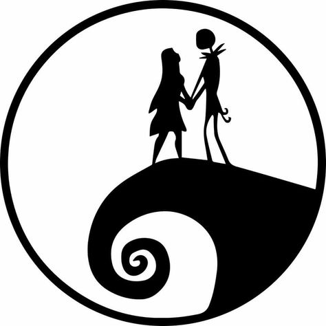 Jack Skellington And Sally Pumpkin Carving Stencil, Nightmare Before Christmas Tattoo Outline, Christmas Town Nightmare Tim Burton, Jack And Sally Drawing Easy, Nightmare Before Christmas Outline, Nightmare Before Christmas Clipart, Silhouette Art Ideas, Nightmare Before Christmas Png, Jack And Sally Tattoo