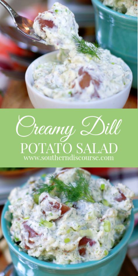 Potato Salad With Sour Cream, Dill Potato Salad Recipe, Sour Cream Potato Salad, Dill Potato Salad, Red Skin Potato Salad, Red Potato Salad Recipe, Dill Potato, Mayonnaise Dressing, Sour Cream Potatoes