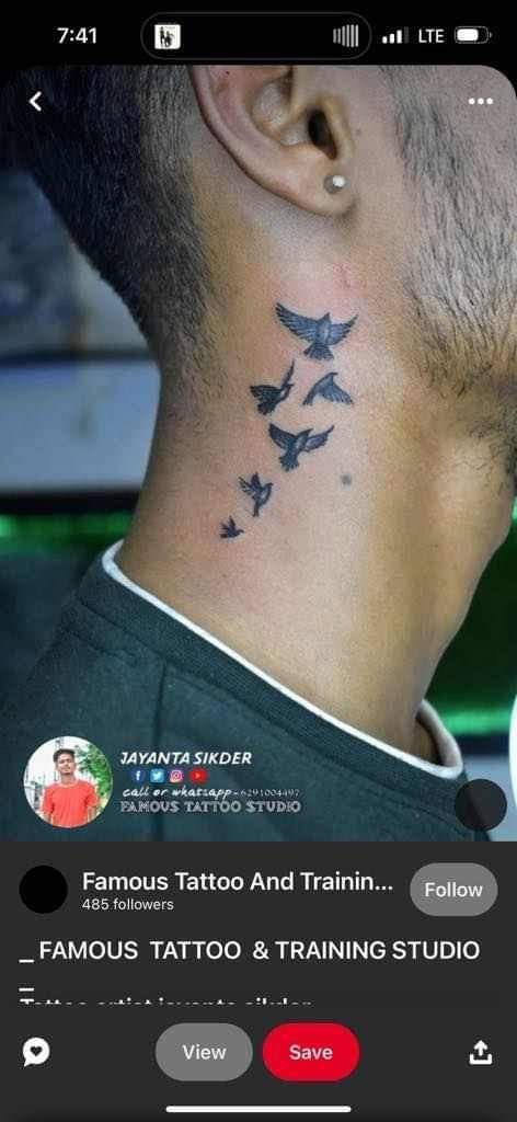 Bird Men Tattoo, Bird Tattoo On Neck For Men, Bird On The Neck Tattoo, Birds Neck Tattoo Men, Small Men’s Hand Tattoo, Neck Tattoo For Guys Birds, Rapper Tattoo Design, Birds Flying Tattoo Men, Bird Neck Tattoo Men