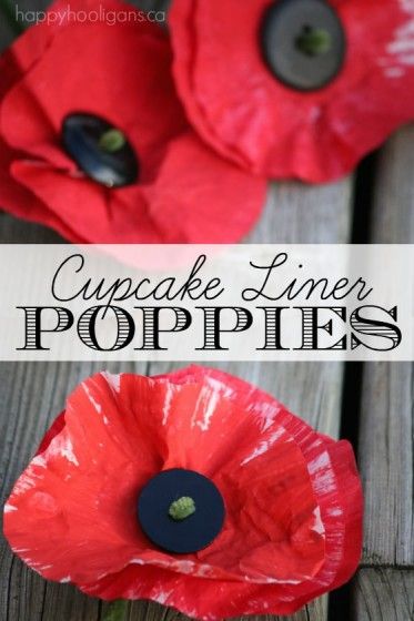 Painted Cupcake Liner Poppy Craft for Remembrance Day Poppy Craft For Kids, Pyp Classroom, Remembrance Day Activities, Remembrance Day Art, Thanksgiving Crafts For Toddlers, Poppy Craft, Thanksgiving Crafts Preschool, Happy Hooligans, Remembrance Day Poppy