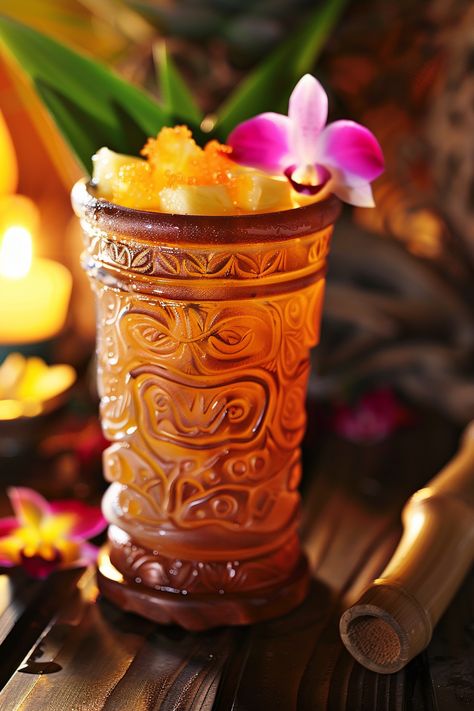 Refreshing Tropical Itch Cocktail Recipe #cocktails #cocktailrecipes Tiki Bar Drinks, Tropical Cocktail Recipes, Hawaiian Drinks, Hawaiian Cocktails, Strong Cocktails, Restaurant Advertising, Tropical Drinks, Passion Fruit Juice, Cocktail Photos