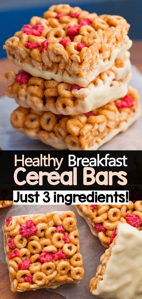 Healthy Breakfast Cereal, Breakfast Cereal Bars, Breakfast Bars Recipe, Healthy Cereal Breakfast, Dessert Sans Gluten, Diner Recept, Cereal Bars, Lost 100 Pounds, Breakfast Meal Prep