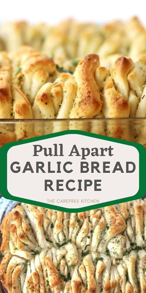 Pull Apart Recipes, Garlic Pull Apart Bread, Monkey Bread Recipe Easy, Pull Apart Garlic Bread, Bread Pull Apart Recipes, Slow Cooker Bread, Recipes With Flour Tortillas, Homemade Garlic Bread, Healty Dinner