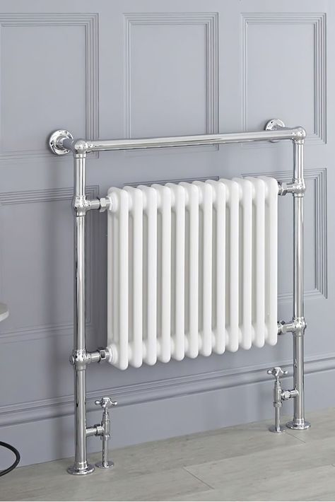 Want a heated towel rail with more of a vintage vibe? Elizabeth is your gal! 🙌⁠ Shop the rail! Traditional Towel Radiator, Heated Towel Warmer, Vintage Style Bathroom, Column Radiator, Bad Accessoires, Column Radiators, Towel Radiator, Bathroom Decorating, Central Heating System