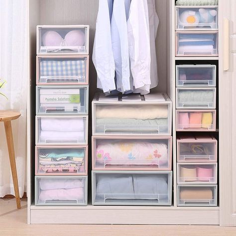 Transparent Drawer, Rv Storage Solutions, Organizer Wardrobe, Wardrobe Storage Boxes, Clothes Drawer, Clothes Storage Boxes, Wardrobe Organisation, Box Chest, Cubby Storage