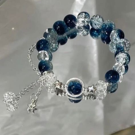 Brand New Blue Beaded Star Bracelet Wrist Accessories, Friend Jewelry, Best Friend Jewelry, Gelang Manik, Tassel Bracelet, Crystal Beads Bracelet, Star Bracelet, Glass Beaded Bracelets, Mens Jewelry Bracelet