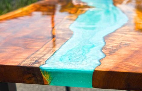 Wood Resin Table, Epoxy Wood Table, Resin Table Top, Crystal Clear Epoxy Resin, Wood Steps, Wood Building, Epoxy Resin Table, Diy Store, River Table