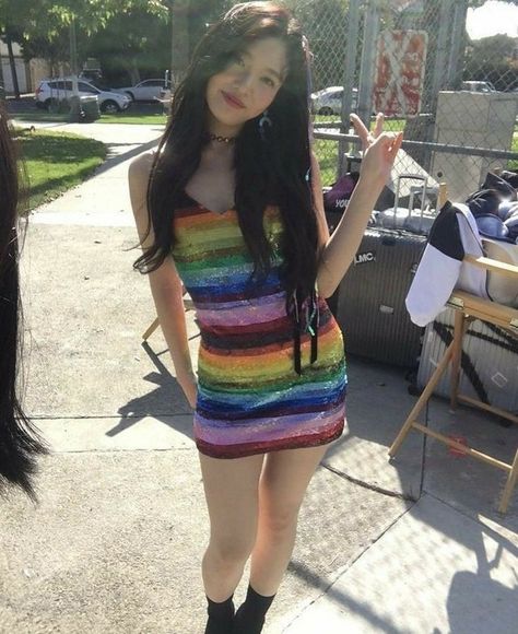 Seulgi Monster, Red Velvet Outfits, Redvelvet Kpop, Joy Instagram, Joy Rv, Joy Dress, Red Velvet Dress, Red Velvet Joy, Rainbow Dress