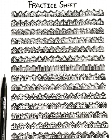 Priyanka Dugar| Mandala✨ on Instagram: “Mandala pattern sheet ✨ So here's sheet - 9, of mandala patterns step by step for you all. I hope you'll find this useful. Do let me know…” Draw A Mandala Step By Step, Drawing Mandala Ideas, Free Mandala Practice Sheet, Mandala Art Lesson Step By Step, Mandala Patterns Ideas, Mandala Filling Patterns, Mandala Doodle Patterns, Mandala Art Basic Patterns, Mandala Fillers Patterns