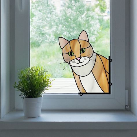 @modernstainedglasspatterns shared a photo on Instagram: “New pattern! This is a new cutie for the Buddy series - by popular demand, the kitty cat! Lots of ways to customize the colors on this one…” • Apr 19, 2022 at 3:01pm UTC Boston House, Mum Ideas, Diy Stained Glass Window, Cat Stain, Modern Stained Glass, Stained Glass Pattern, Decoration Tips, Everyday Art, Stained Glass Diy